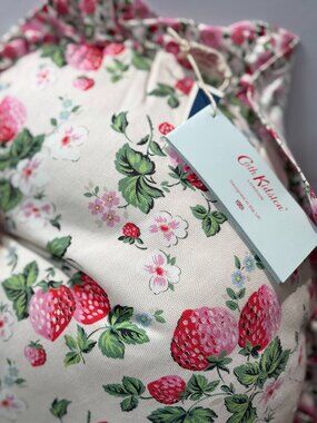 Cath Kidston Strawberry Floral Feather Pillows Set of 2 Red